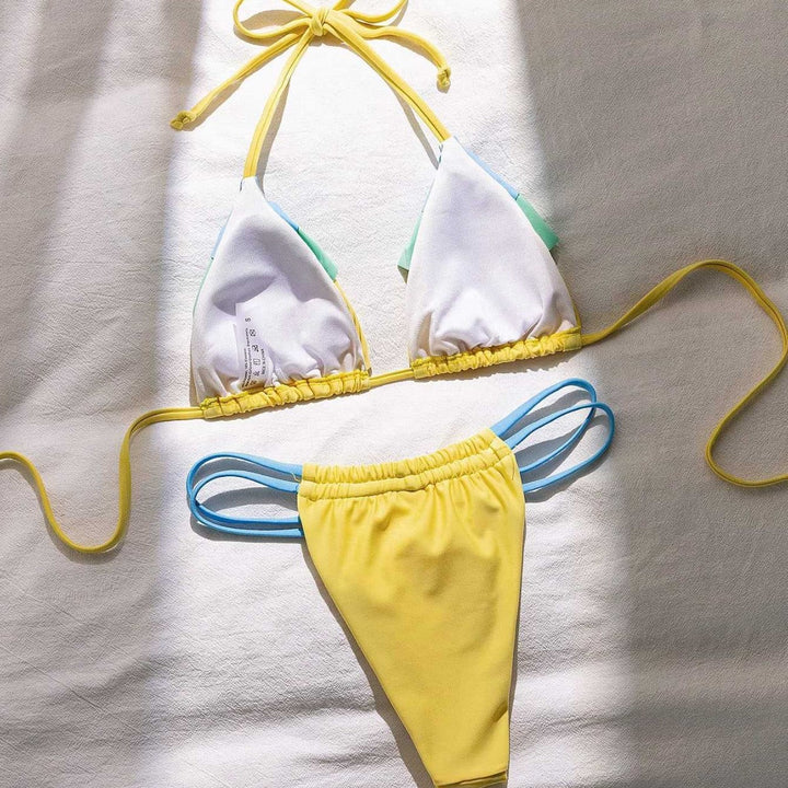 Damer Ruffles Bikini-Sæt med justerbare stropper Skovae