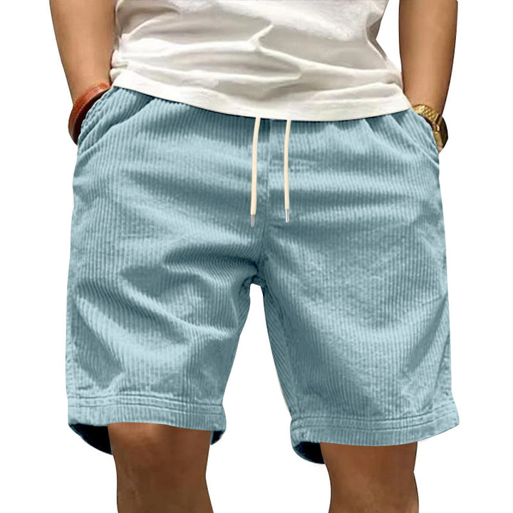 Herre afslappede cordshorts med elastisk linning og moderne stiklommer Stilla