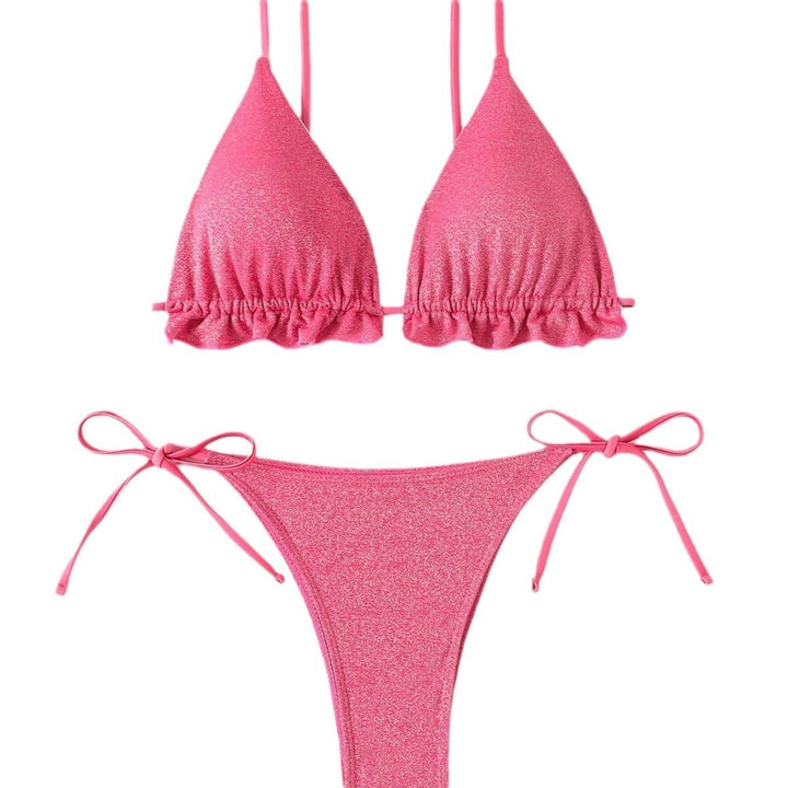 Dame Funklende Trekant-Bikini-Sæt Stilla
