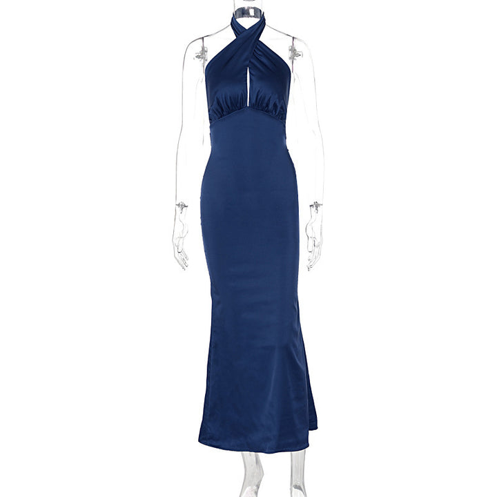 Damer Elegant Maxikjole med raffineret indpakningslook og skulderfri design Skovae