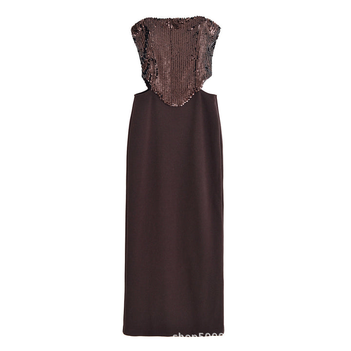 Femme Strapless Pailletter aftenkjole Stilla