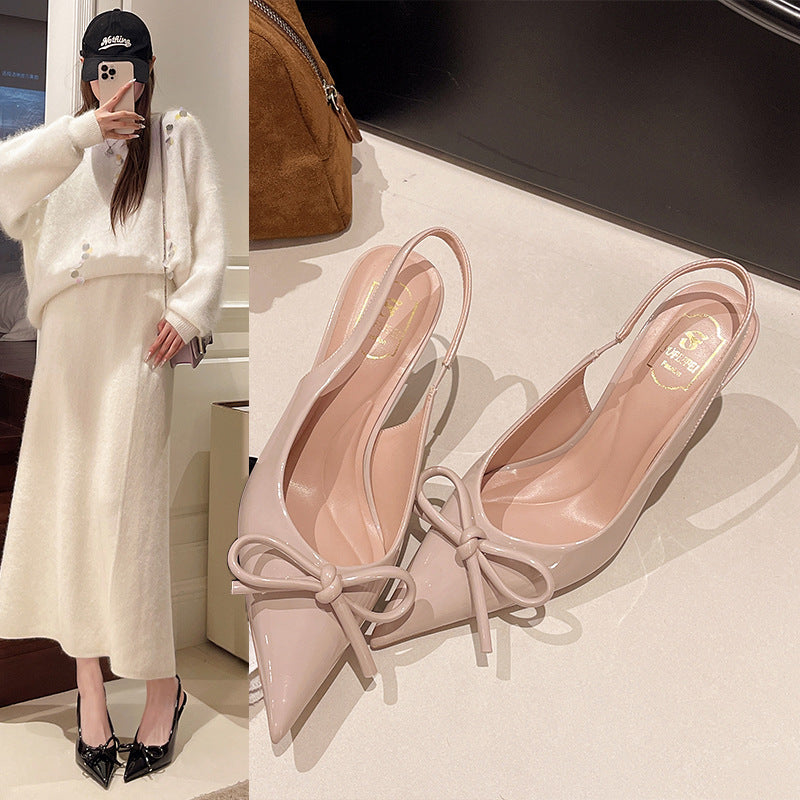 Dame elegante Slingback High Heels med sløjfeaccent Stilla