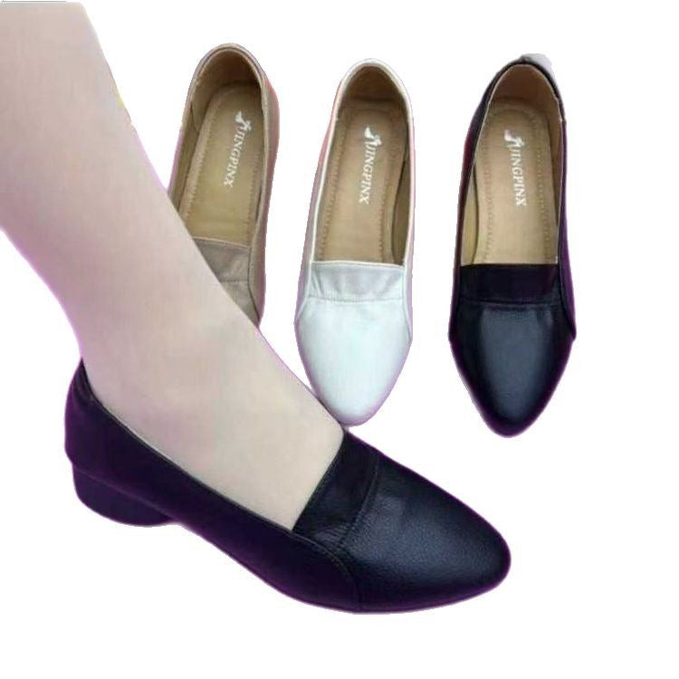 Dame elegante Ballerinaer med stabile blokhæle og chic design Stilla