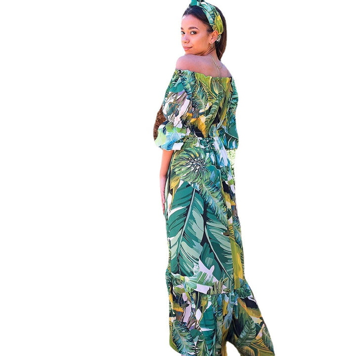 Dame Maxi Kjole med off-shoulder skæring og blomstret design Stilla