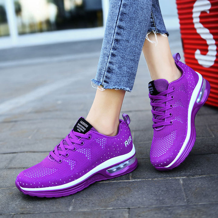 Dame Air-Cushioned Lifestyle-Sneakers med åndbart mesh-oberstof Stilla
