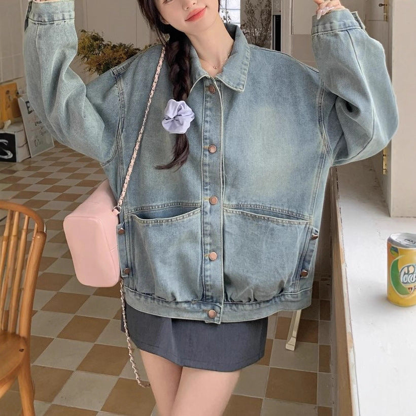 Kvinders afslappede oversized denimjakke Stilla