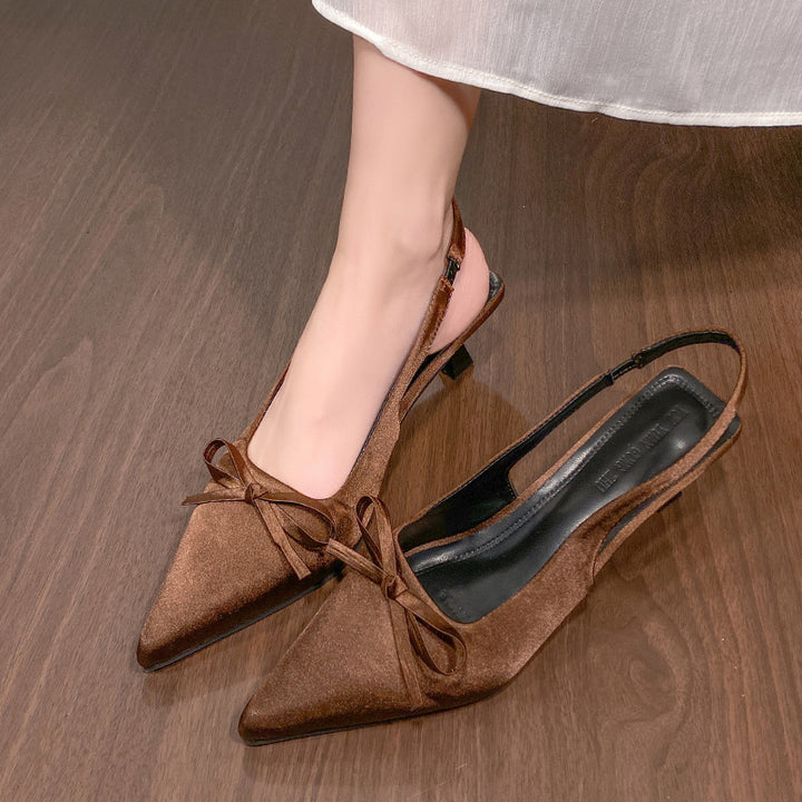 Femme Spidse Tæer Slingback-Hæle med Sløjfedetalje Stilla