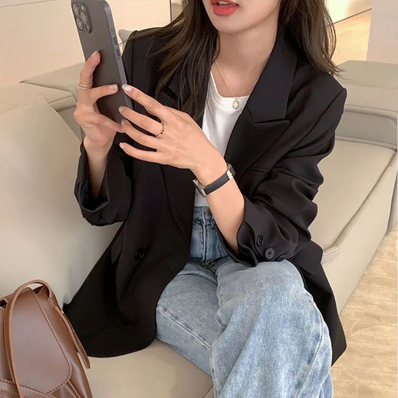 Damernes oversized blazer med struktureret stof Stilla