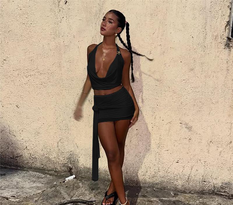 Dame moderigtigt top og indpakningsnederdel sæt Stilla