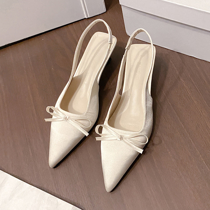 Femme Spidse Tæer Slingback-Hæle med Sløjfedetalje Stilla