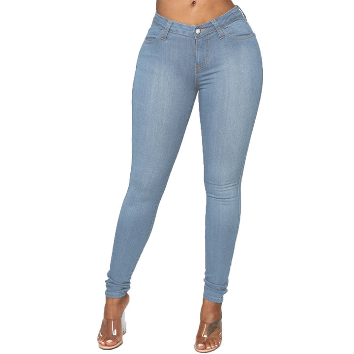 Dame Skinny Jeans med høj talje og figursygende stræk Stilla