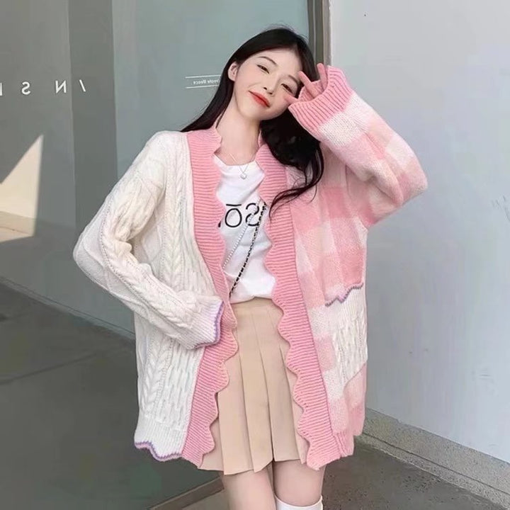 Femme Chunky Strik Open-Cardigan med tekstur mønster Stilla