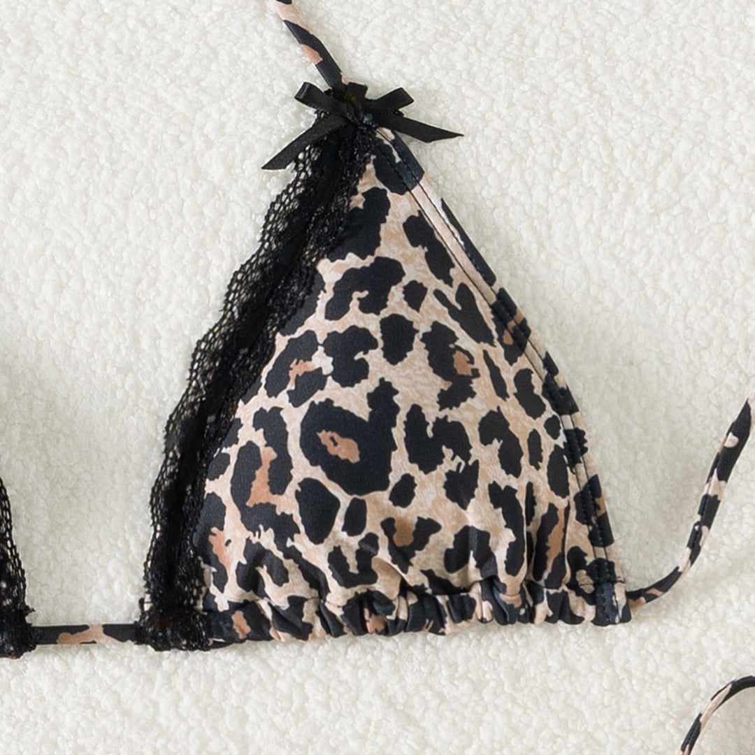 Dame triangle bikini med spids detaljer og justerbare stropper Skovae