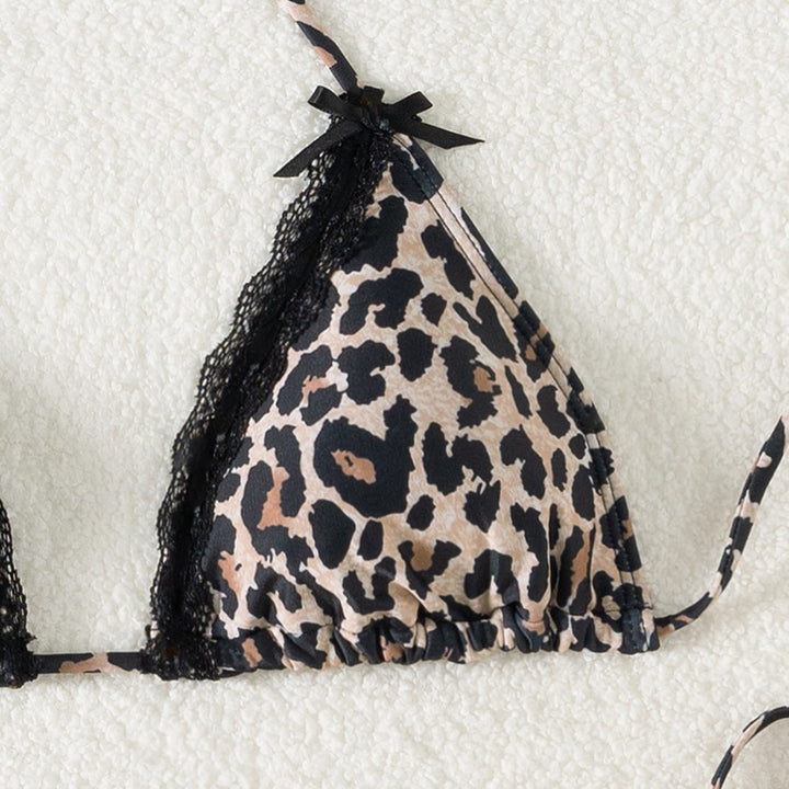 Dame triangle bikini med spids detaljer og justerbare stropper Skovae