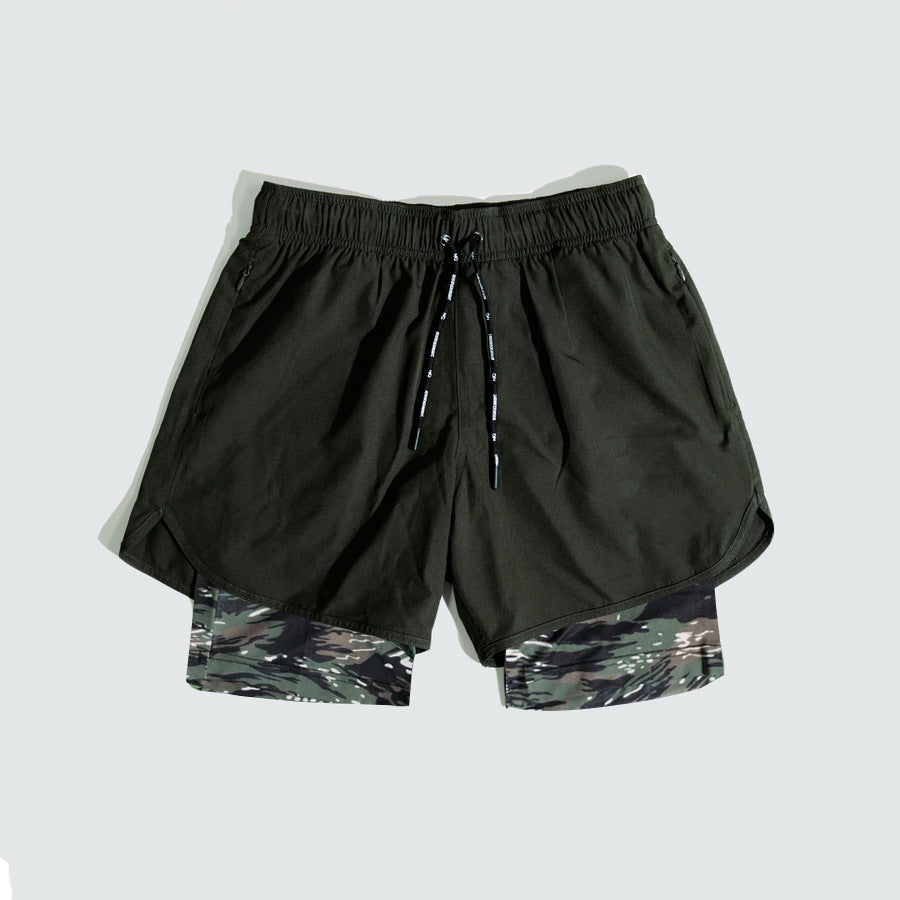 Herrer Åndbare Træningsshorts med indbygget kompressionsundertøj og elastisk talje Stilla