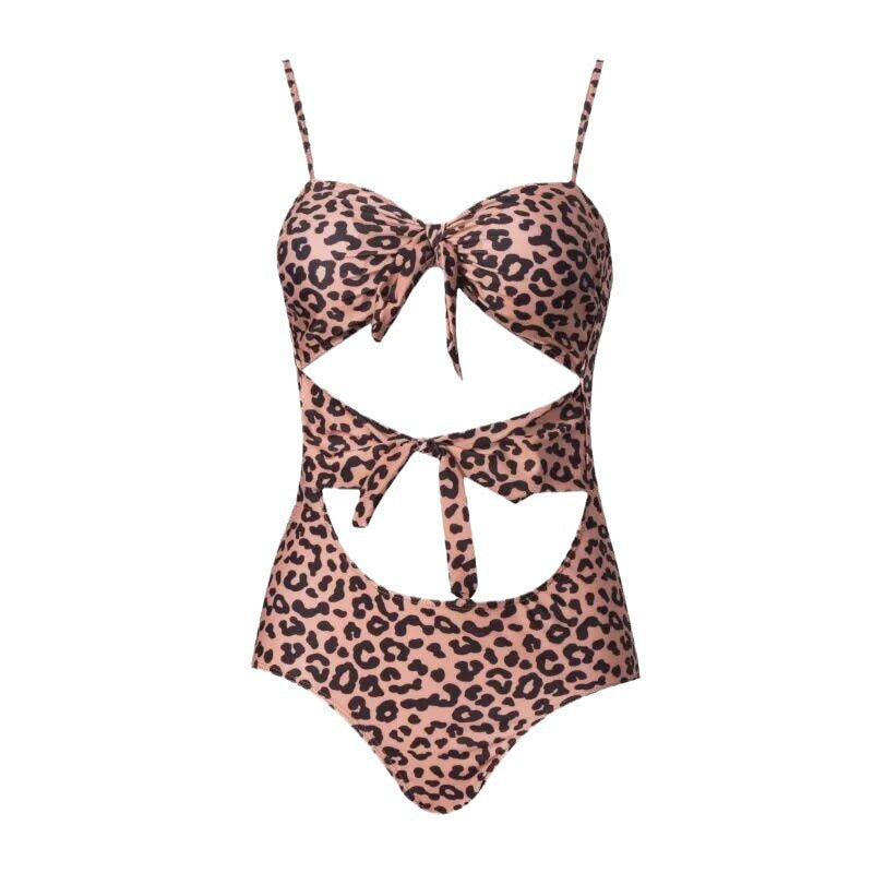 Dame Cut-Out Leopardmønster Enstykket Badedragt Stilla
