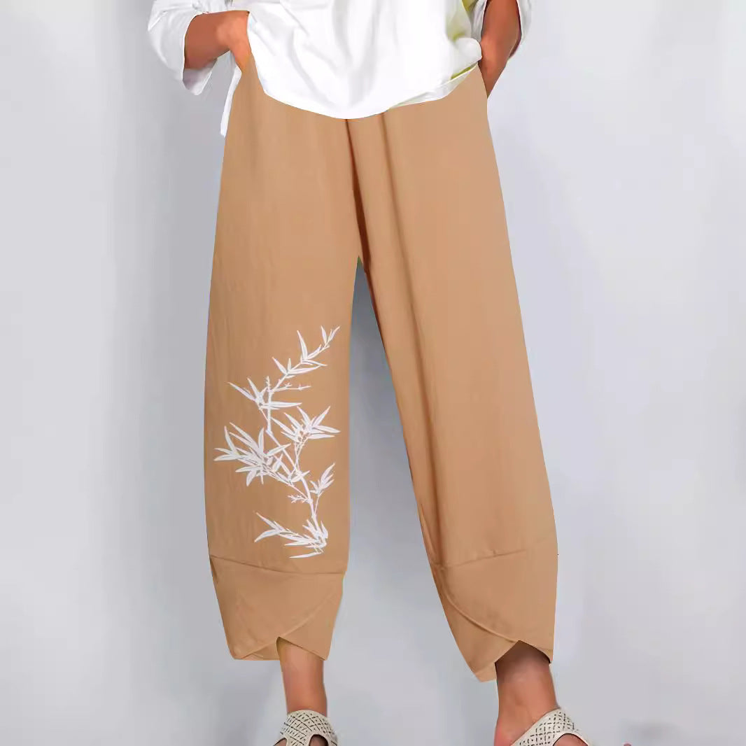 Dame Relaxed Fit Bambus Tryk Culotte Stilla