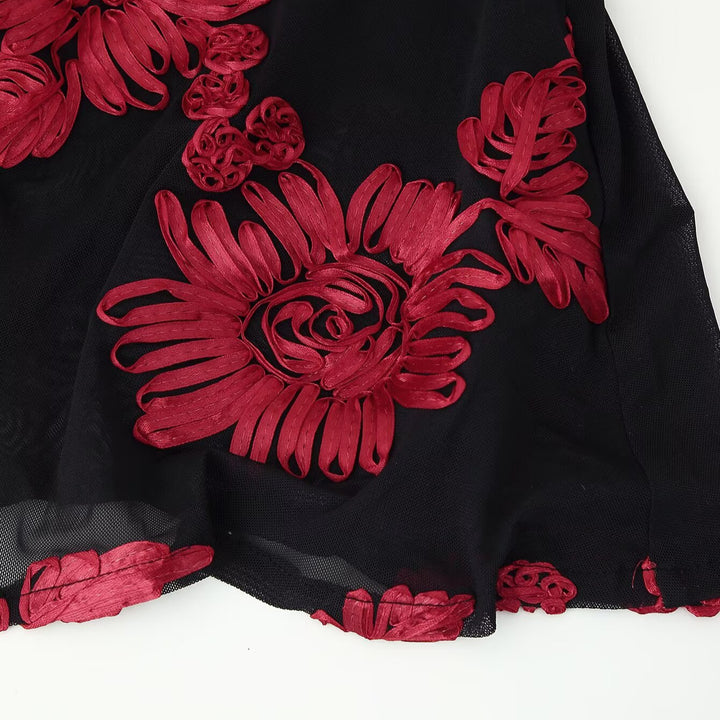 Femme Floral Maxi Kjole med klokkeærmer og udskæring bagpå Stilla