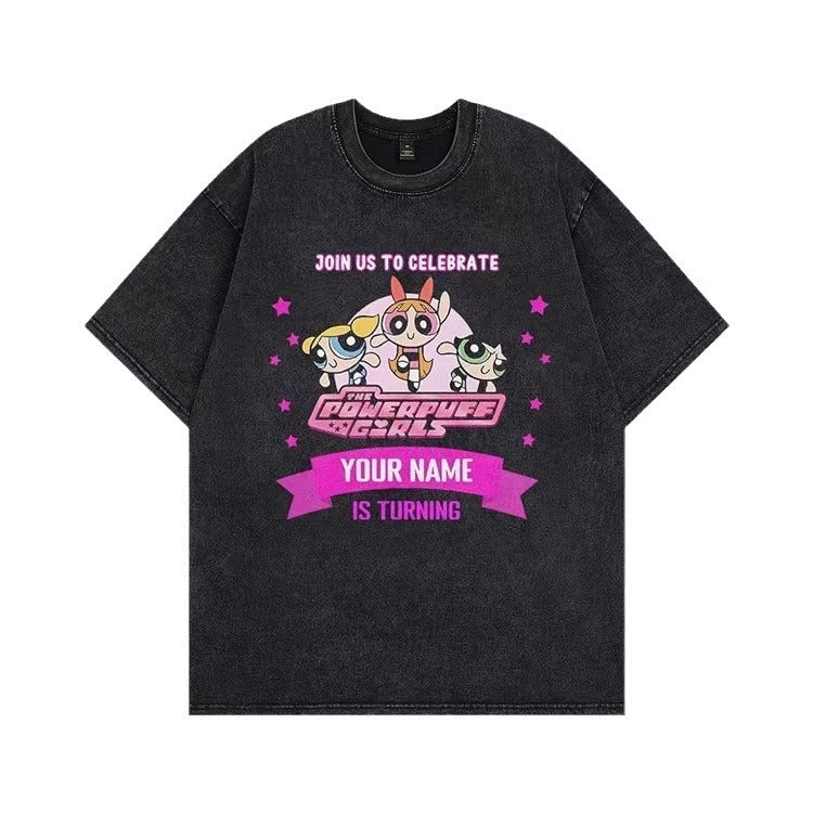 Dame T-shirt med tilpasset Powerpuff Girls grafiktryk Stilla