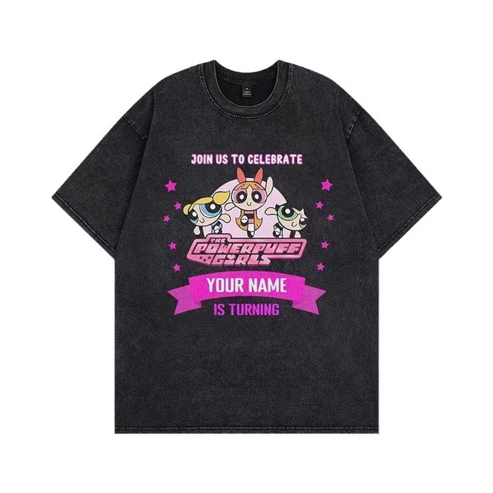 Dame T-shirt med tilpasset Powerpuff Girls grafiktryk Stilla