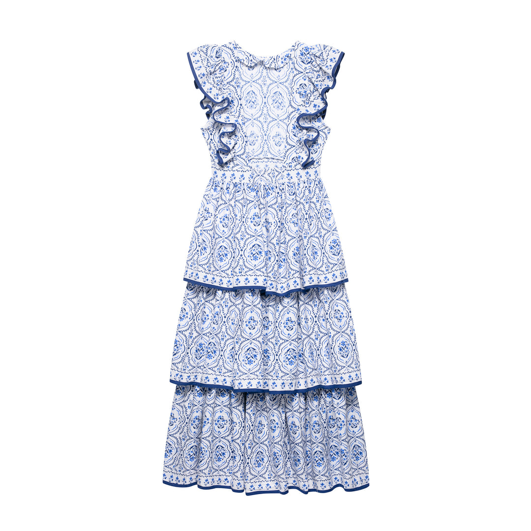 Femme Rynkede Lag Maxi Kjole Stilla