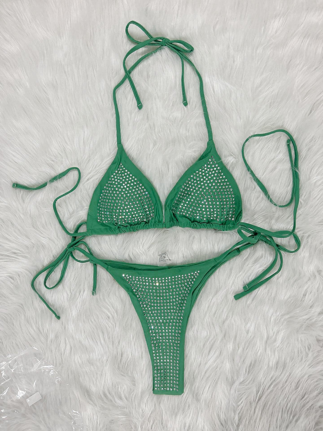 Kvinder Glitrende Rhinsten Bikini Sæt Stilla