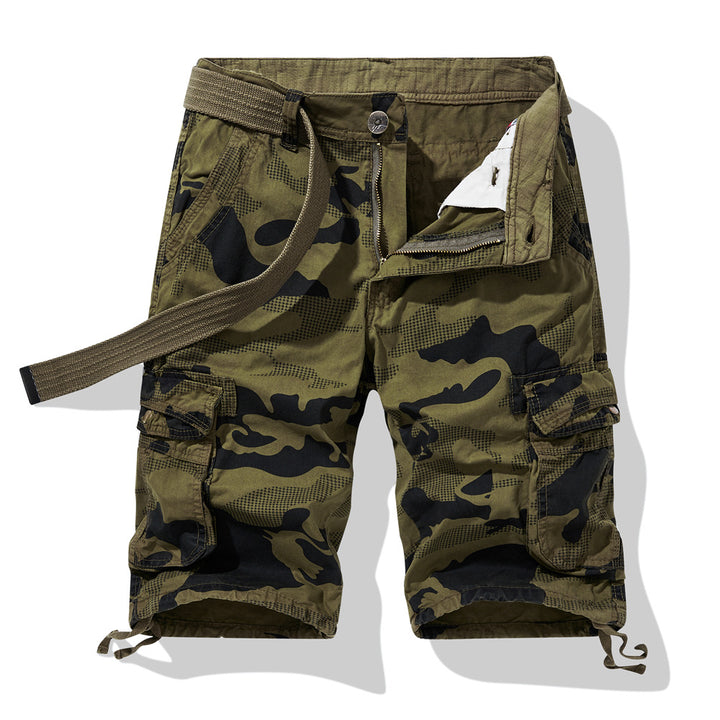 Herrer Camouflage Cargo-Shorts med funktionelle sidelommer og justerbar talje Stilla
