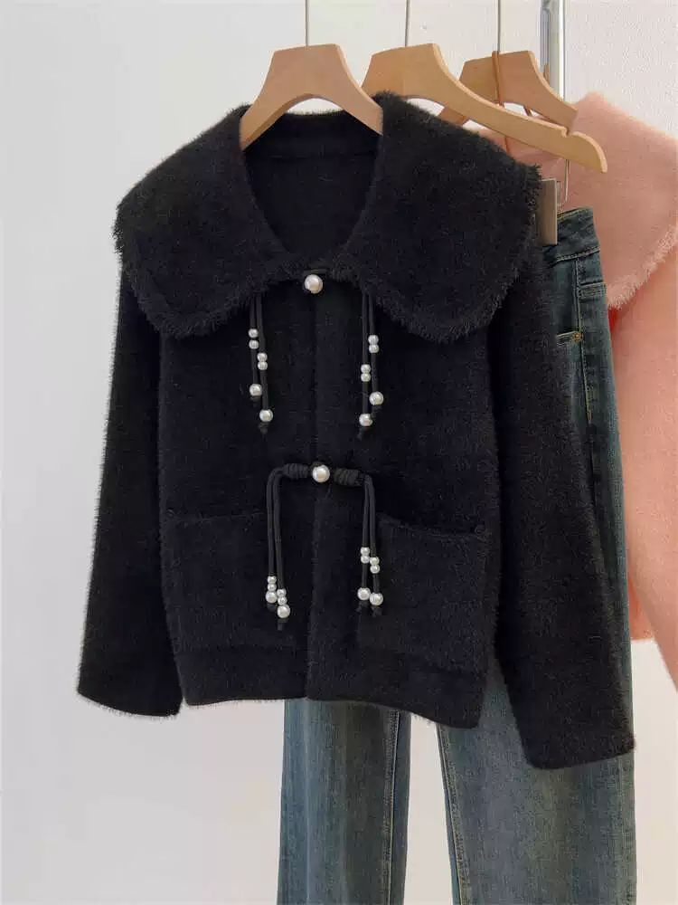 Kvinders stilfulde cardigan med perle detaljer Stilla