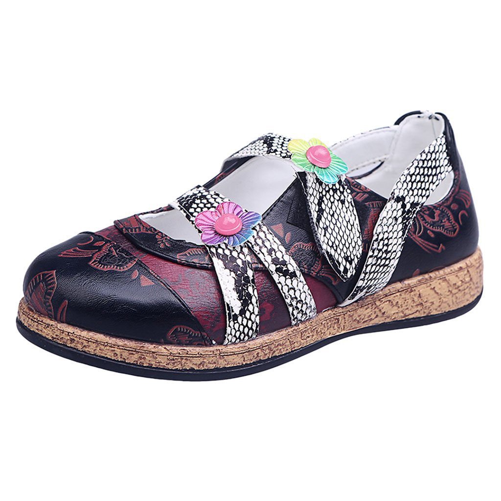 Dame Komfortable Sandaler med floral design og elastiske remme Stilla