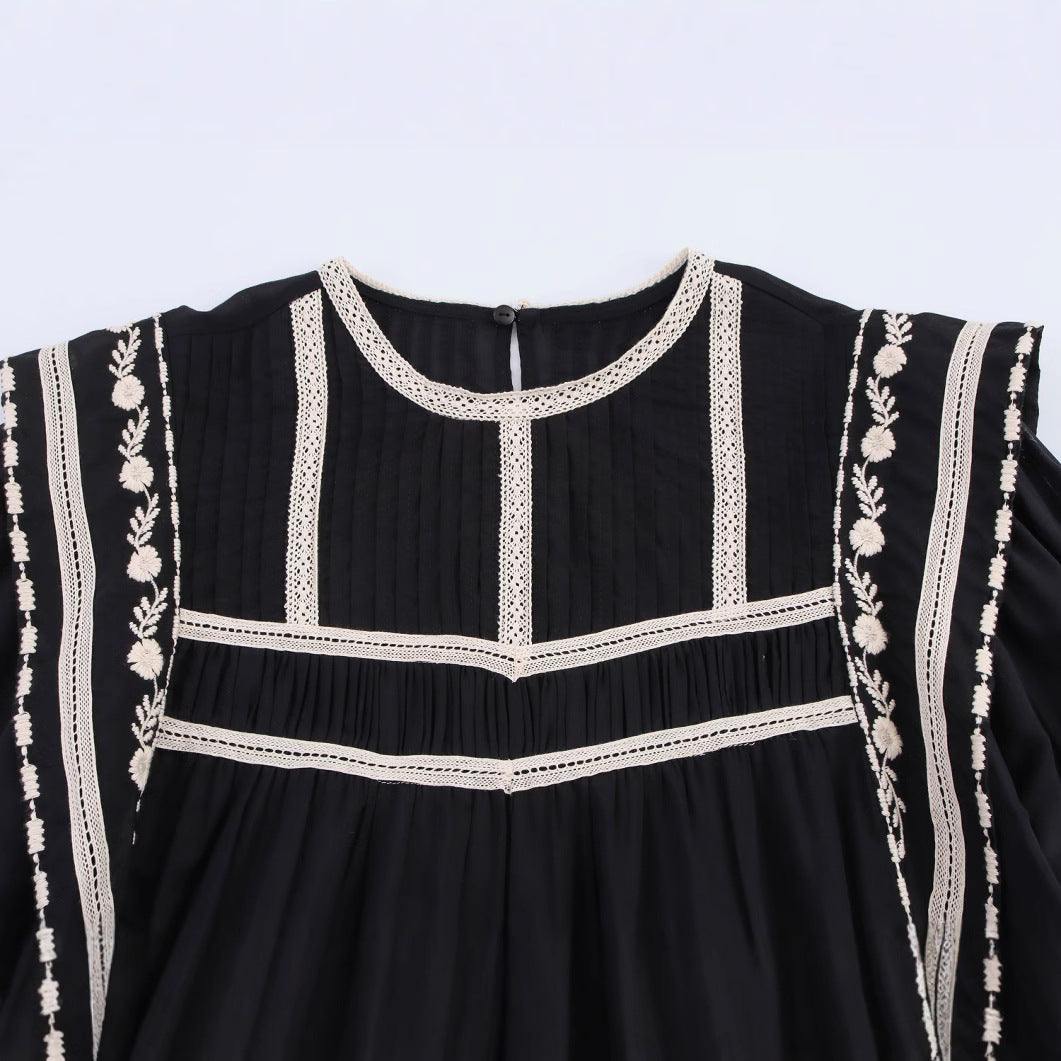 Femme Broderet Boheme Bluse Stilla