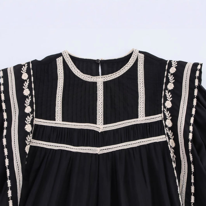 Femme Broderet Boheme Bluse Stilla