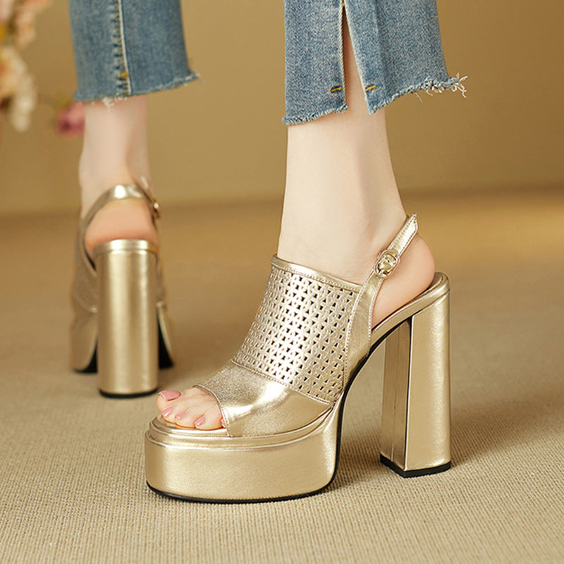 Femme Chunky Platform Slide Sandaler Stilla