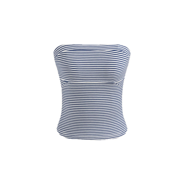 Dame Bandeau-top med fine striber Skovae