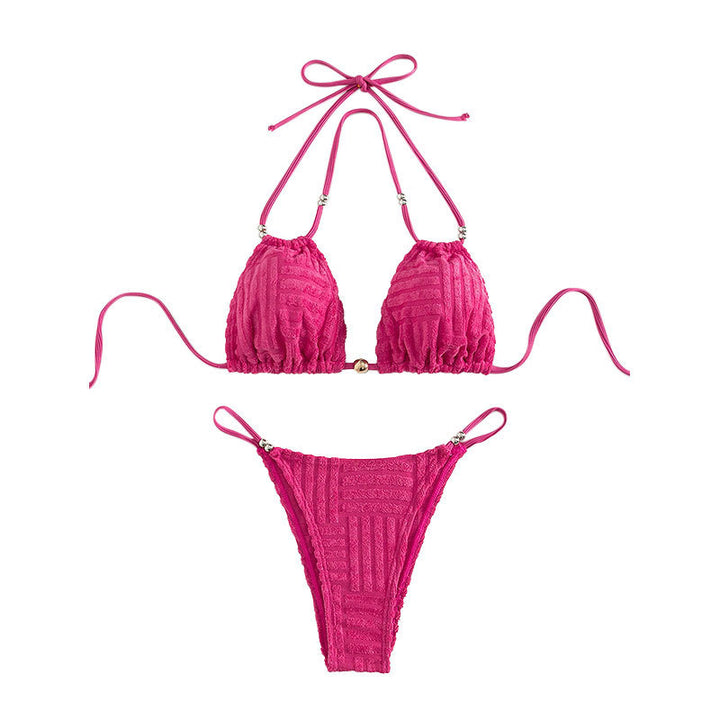 Dame triangel-bikini med struktureret tekstur Skovae