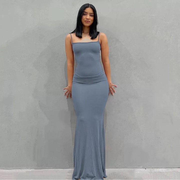 Dame Elegant Slip Maxi Kjole Stilla