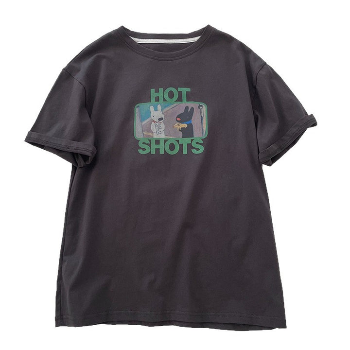 Dame T-shirt med unik grafiktryk og blød bomulds kvalitet Stilla