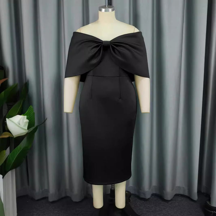 Damer Elegant Midi-kjole med overdimensioneret sløjfe-detalje Skovae