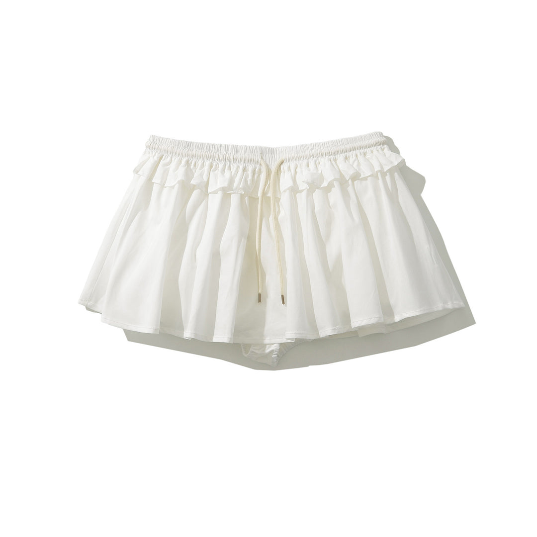 Dame Cropped Button-Up Bluse og Mini skirt Sæt Stilla