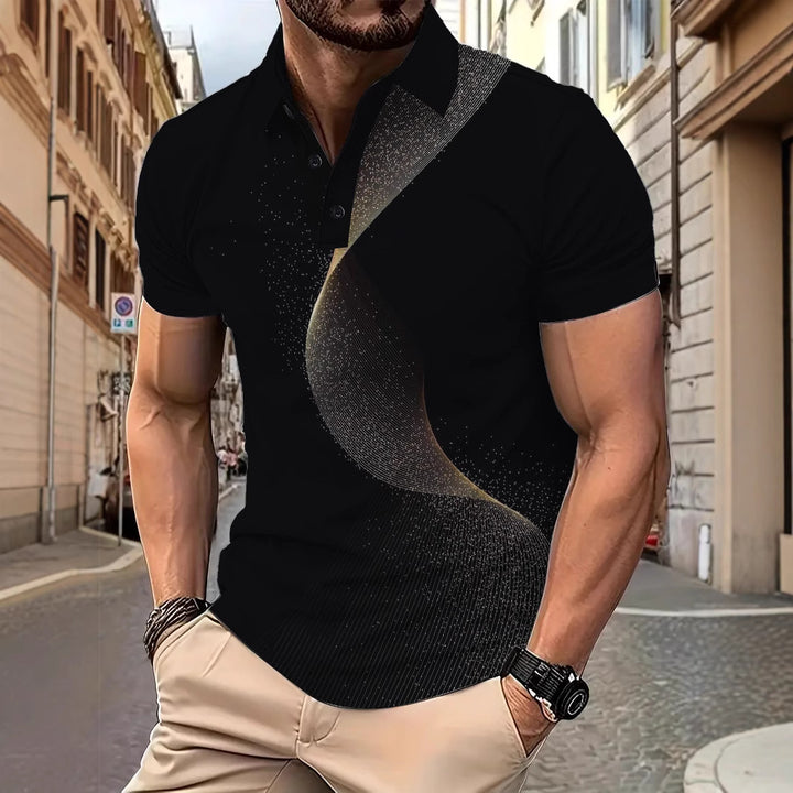 Herre poloshirt med unikt grafisk design og åndbare egenskaber Stilla