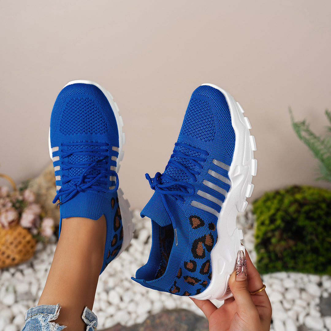 Dame sneakers med modmager leopardmønster og fleksibel sål Stilla