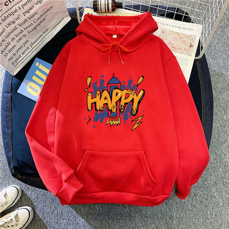 Dame hætte sweatshirt med munter grafisk design Skovae