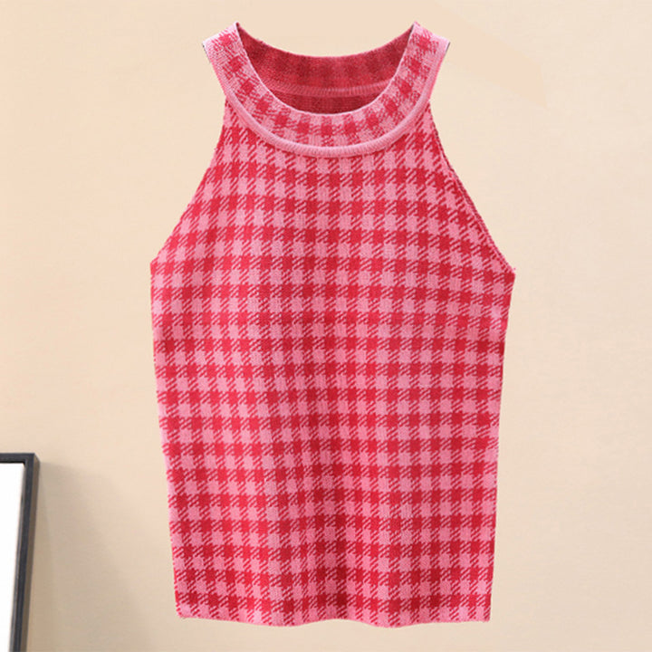 Kvinders sporty tanktop med chic ternet mønster Stilla
