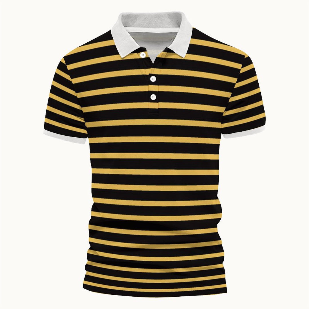 Herrer polo shirt med moderne stribedesign og høj kvalitets krave Stilla