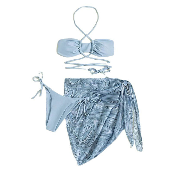 Dame bikini sæt med raffineret kryds-strop design og elegant indpakket hoftebuks Stilla