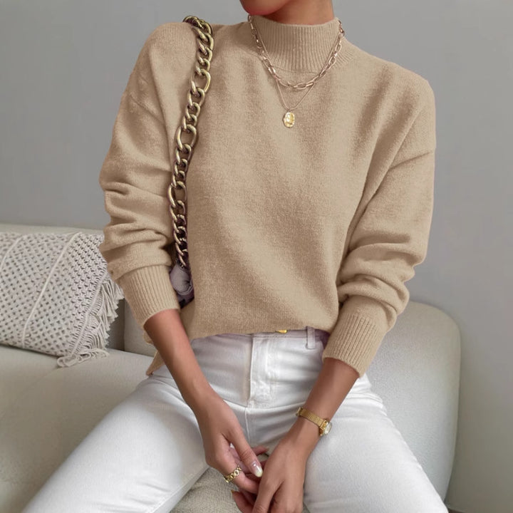 Kvinders sweater med høj krave og blødt materiale Stilla