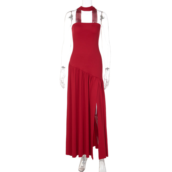 Dame maxikjole med raffineret cut-out-design og asymmetrisk søm Skovae