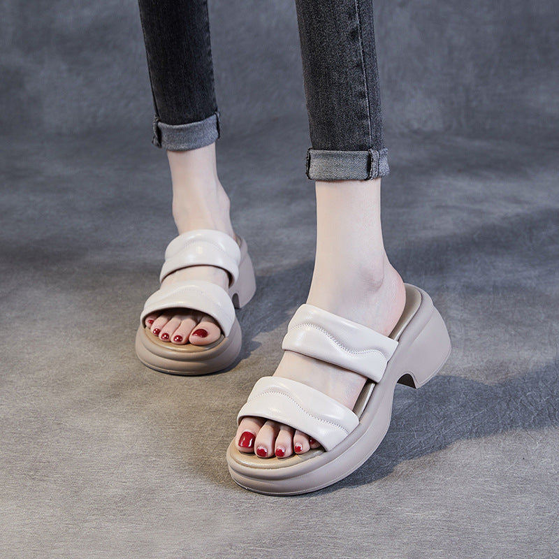 Dame Stilfulde Krydsseler Plateau Sandaler Stilla