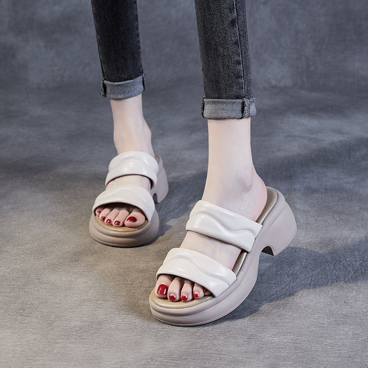 Dame Stilfulde Krydsseler Plateau Sandaler Stilla