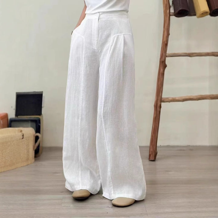 Femme Bred Linned Bukser Stilla