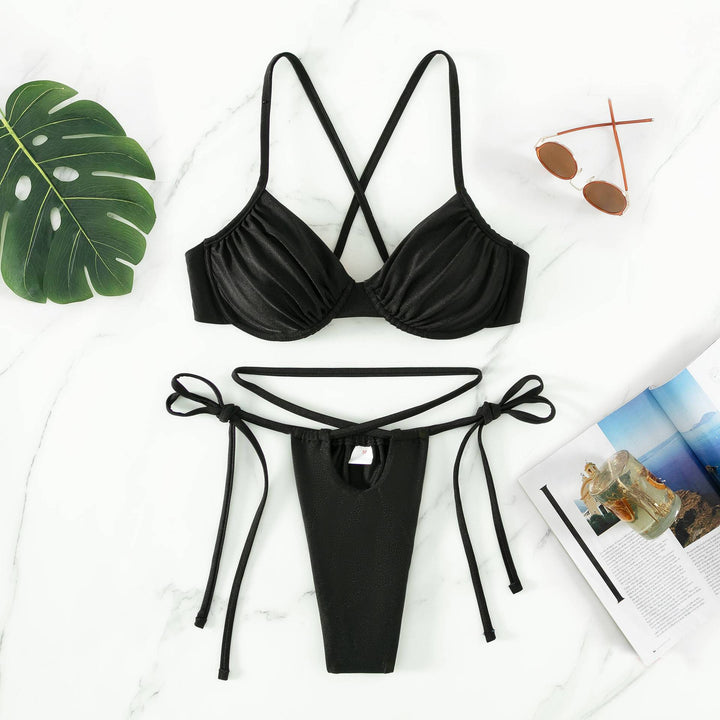 Dame Triangel-Bikini med innovativt bære system og figurskærende snit Skovae